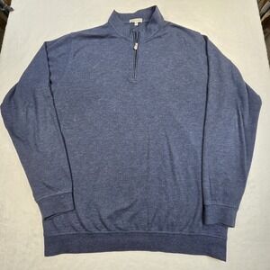 Peter Millar Sweater Mens XXL Bue 1/4 Zip Pullover Long Sleeve Cotton, modal